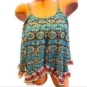 Patrons of Peace boho floral tank top